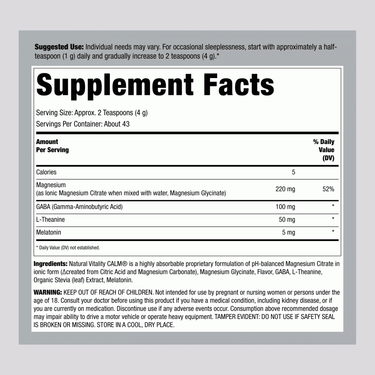 CALM Sleep with Melatonin Powder Wildberry, 6 oz (170 g)