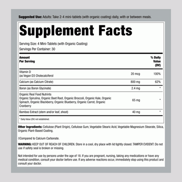 Calcium Citrate Mini-Tablets + Real Food Nutrients, 120 Vegan Mini-Tablets