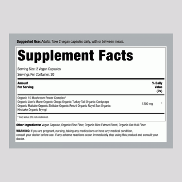 10 Mushroom Power Complex, 60 Vegan Capsules