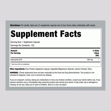 CoQ10, 100 mg, 120 Vegetarian Capsules