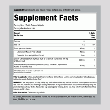 Broad Spectrum Eye Formula, 120 Quick Release Softgels