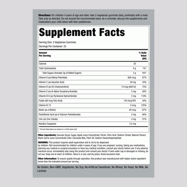 Kids Multivitamin + Probiotic (Delicious Berry Punch), 50 Vegetarian Gummies