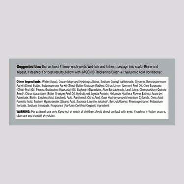 Image of Biotin Shampoo Supplement Facts for 16 fl oz (473 mL).