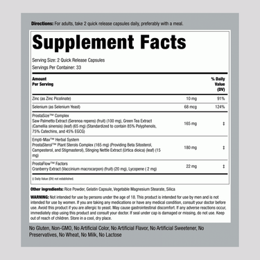 Prostate Support Supplement for Men | 66 Capsules | Saw Palmetto Complex | Laboratory Tested | By ProstaFit