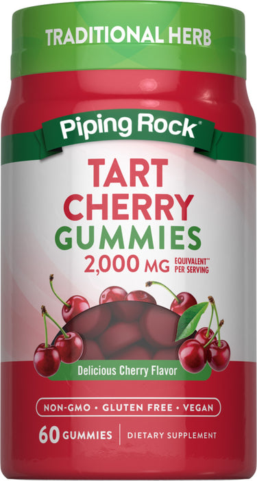 Tart Cherry Gummies with 2,000 MG equivalent per serving, available in a 60-count pack.