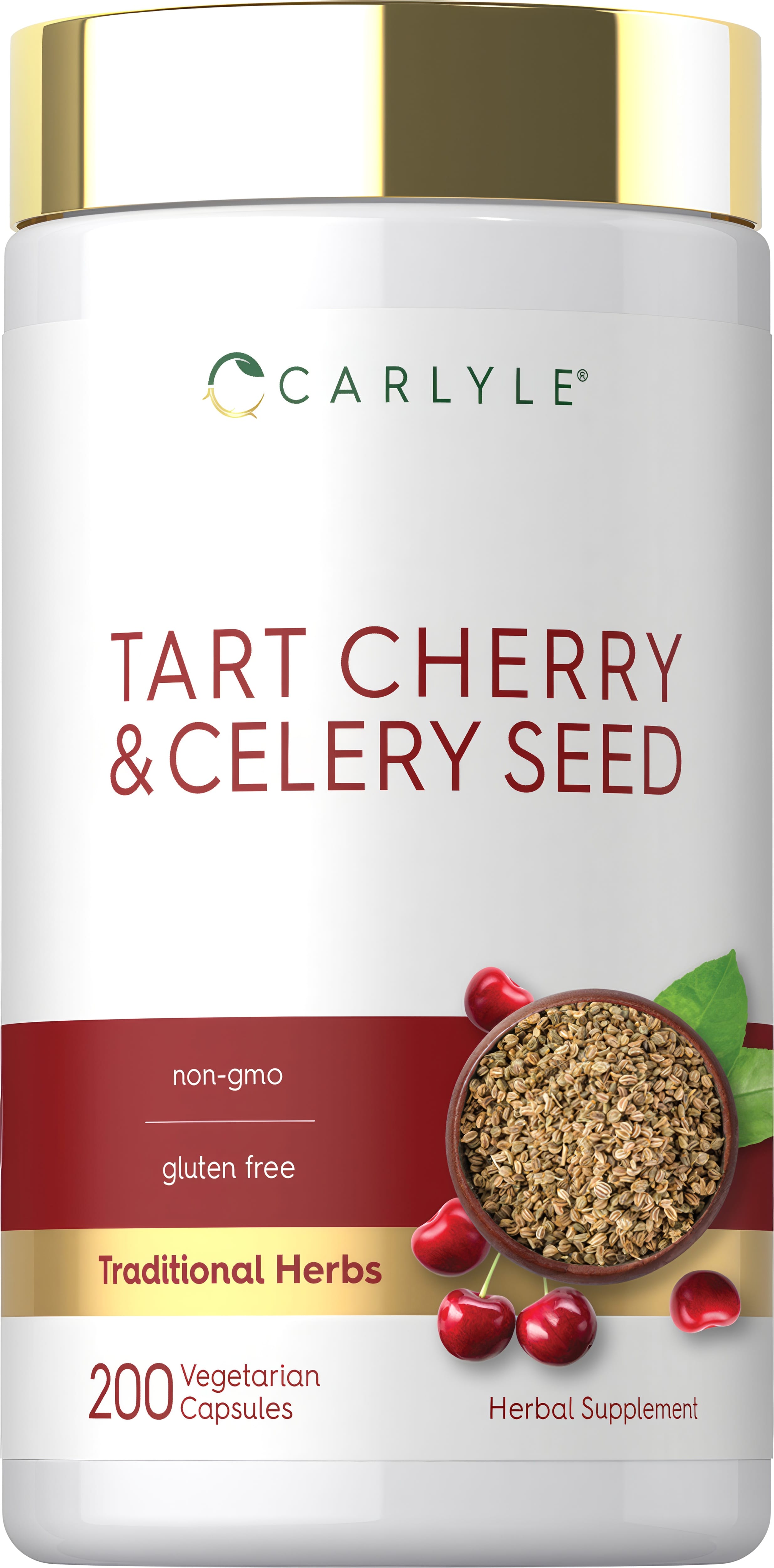 Tart Cherry & Celery Seed, 200 Vegetarian Capsules, non-GMO, gluten-free, Traditional Herbs, Herbal Supplement.
