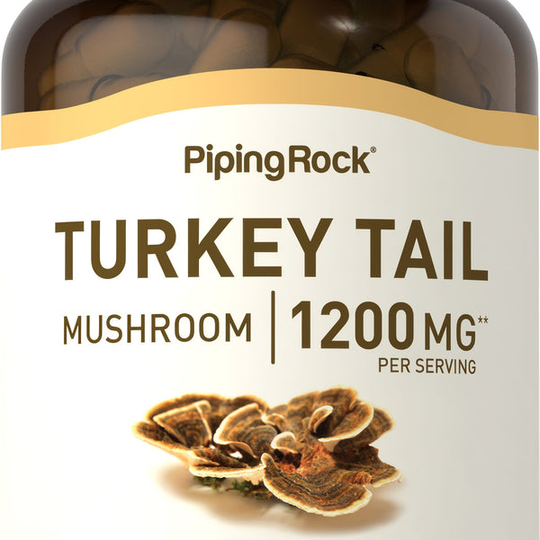 Turkey Tail Mushroom Supplements 1200mg, 200 Capsules - Non-GMO, Gluten-Free, Natural 4 thumbnail image