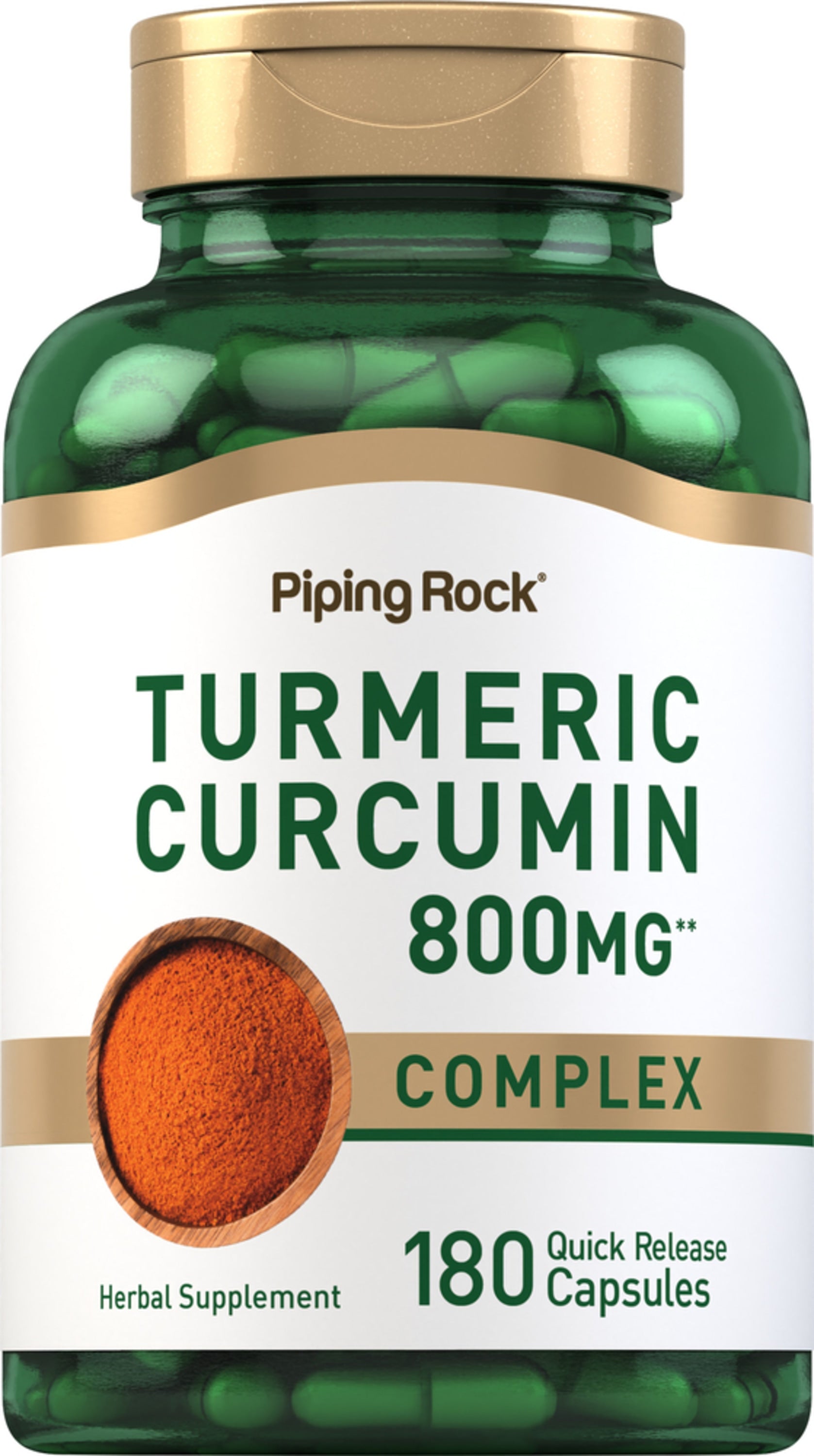 Turmeric Curcumin Complex, 800 mg, 180 Quick Release Capsules