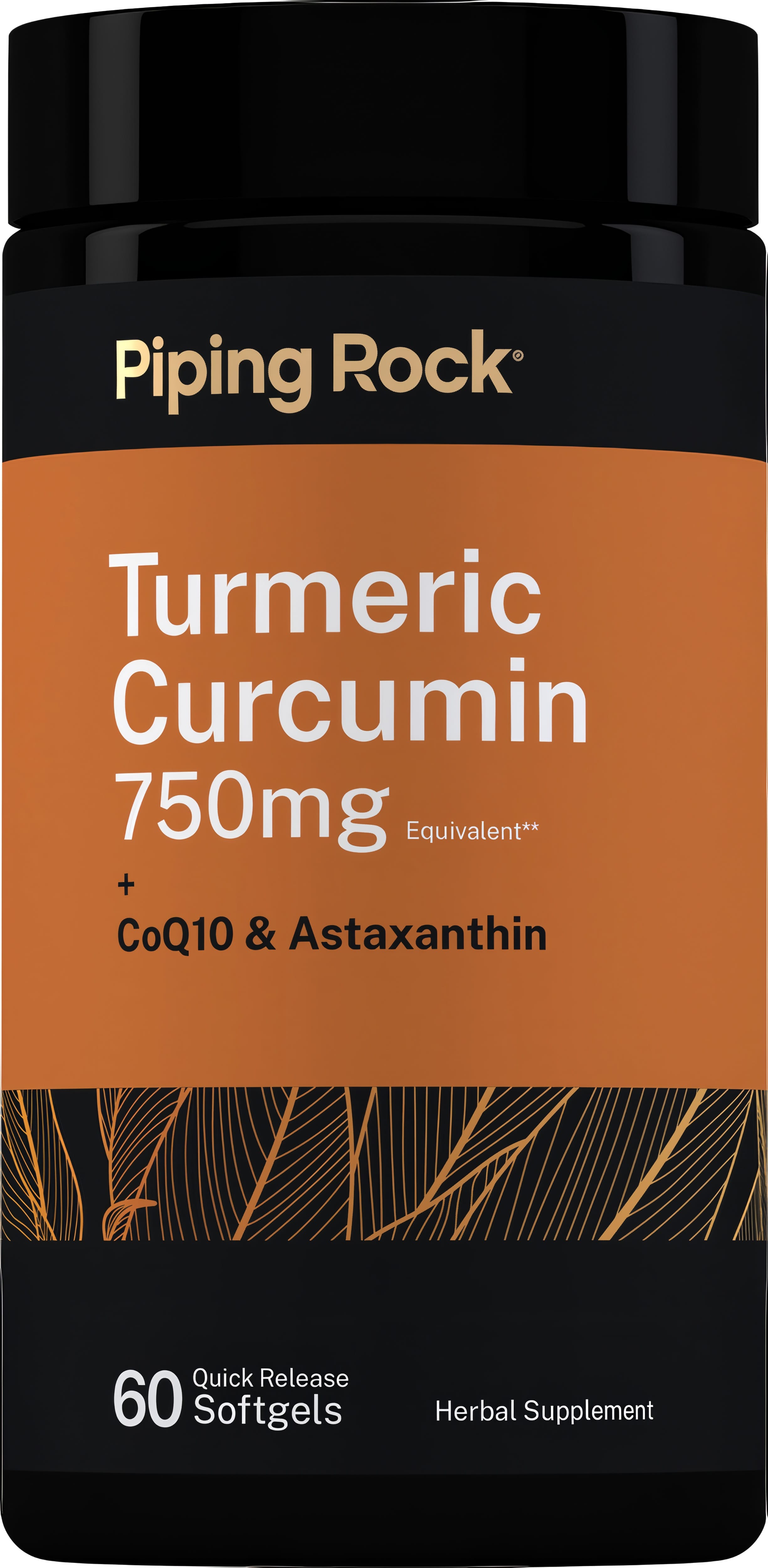 Turmeric Curcumin plus CoQ10 and Astaxanthin, 750 mg, 60 Quick Release Softgels