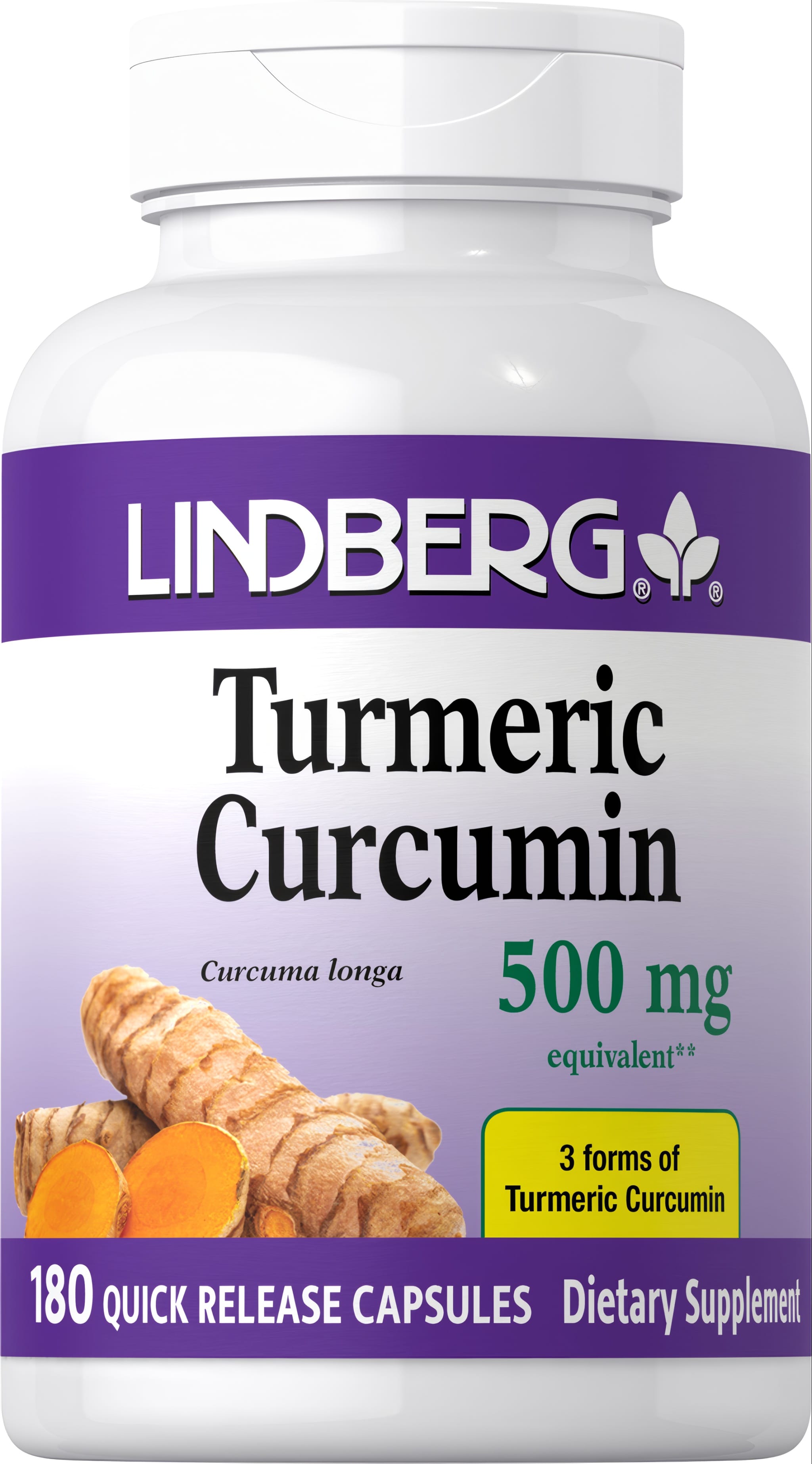 Turmeric Curcumin Standardized Extract, 500 mg, 180 Quick Release Capsules