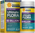 RenewLife Ultimate FLORA PRE & PROBIOTIC COLON CARE Synbiotic 3-in-1, 80 Billion CFU, 30 Delayed Release Vegan Capsules, Non-GMO.