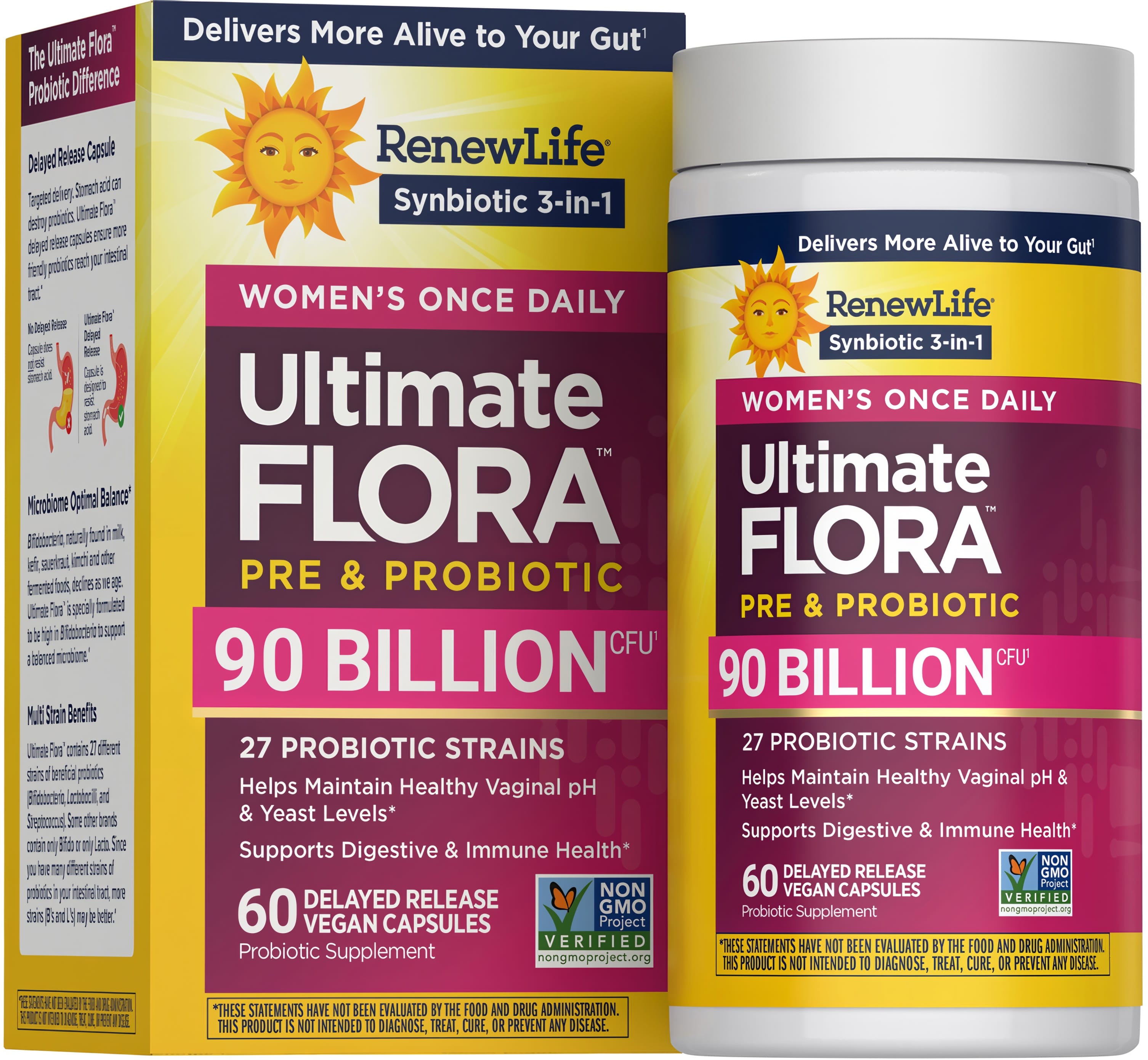 Ultimate Flora Women's Complete Probiotic 90 Billion, 60 Delayed Release Vegan Caps