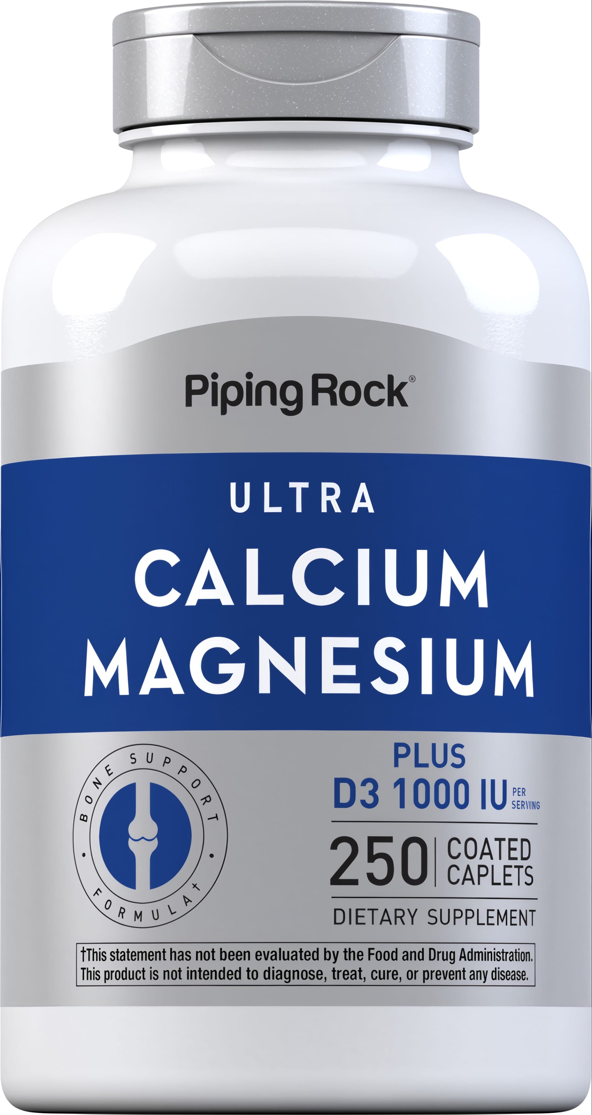 Ultra Calcium Magnesium Plus D3, 1000 IU per serving, 250 coated caplets. Bone support formula, dietary supplement.