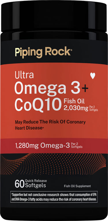 Ultra Omega 3 plus CoQ10 Fish Oil, 60 Quick Release Softgels