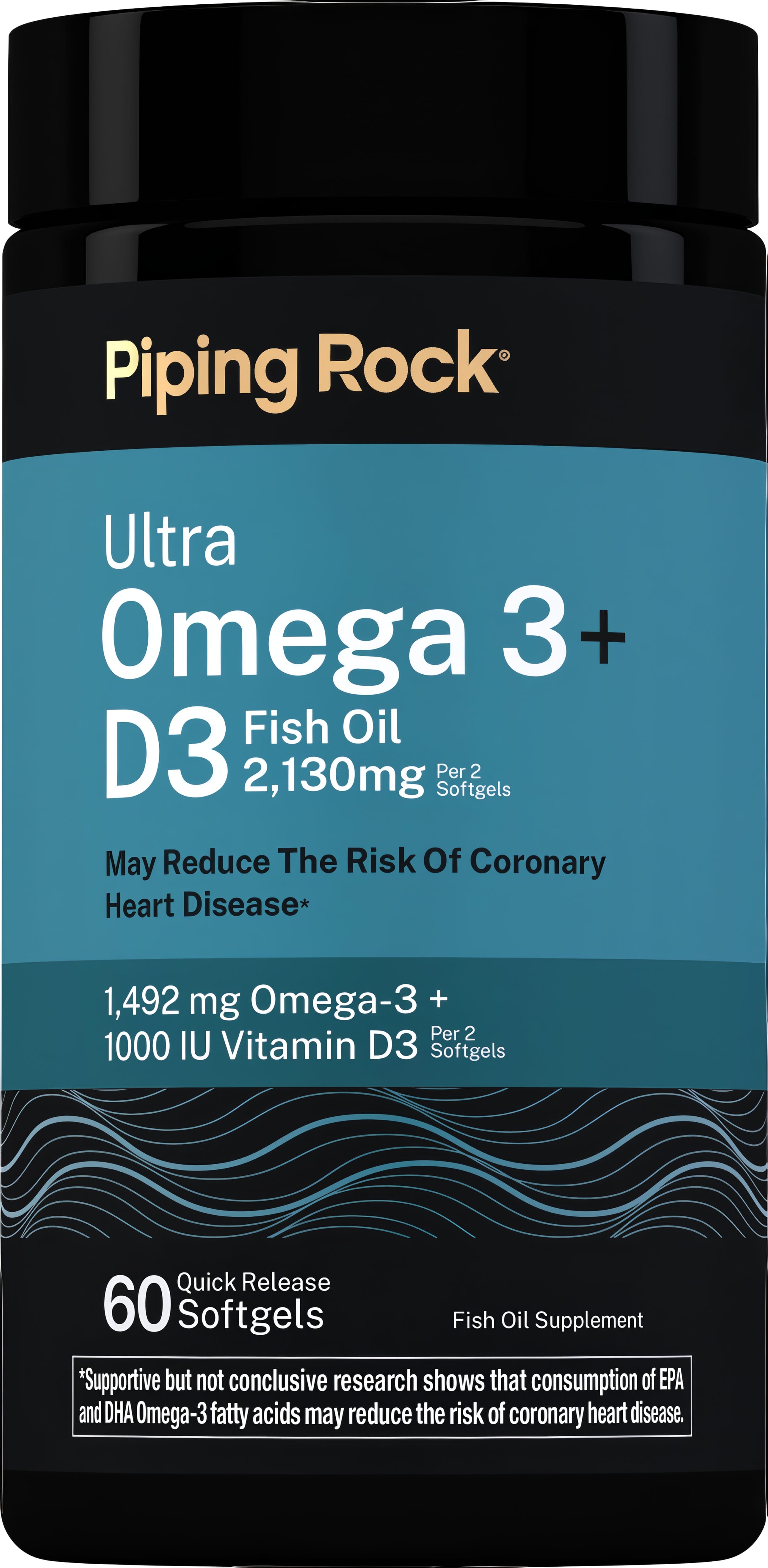 Ultra Omega 3 plus D3, 60 Quick Release Softgels