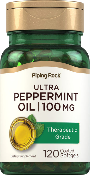 Ultra Peppermint Oil 100 MG, 120 Coated Softgels, Dietary Supplement, Therapeutic Grade
