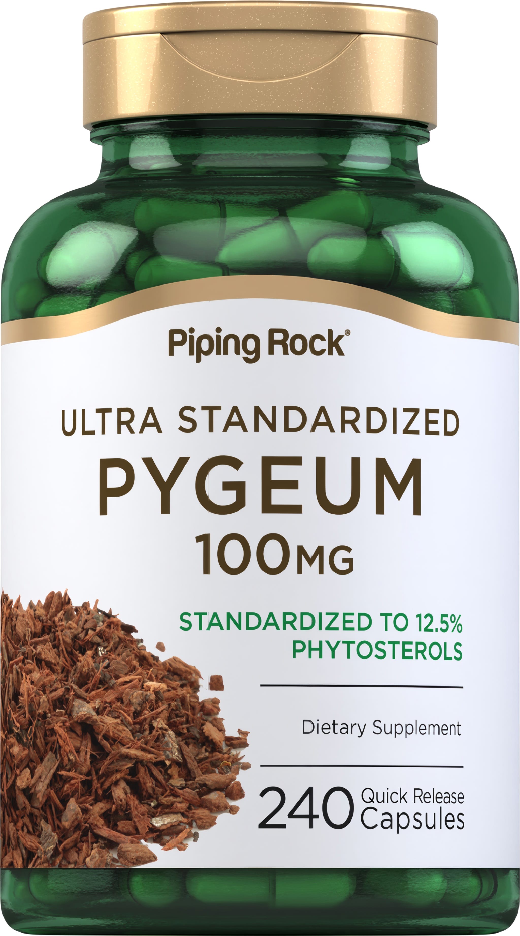 ULTRA STANDARDIZED PYGEUM 100MG, standard to 12.5% phytosterols, 240 quick release capsules.