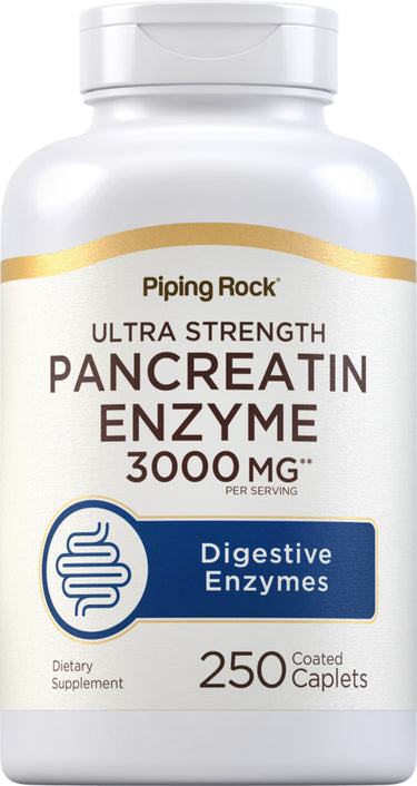 Ultra Strength Pancreatin Enzyme, 3000 mg (per serving), 250 Coated Caplets