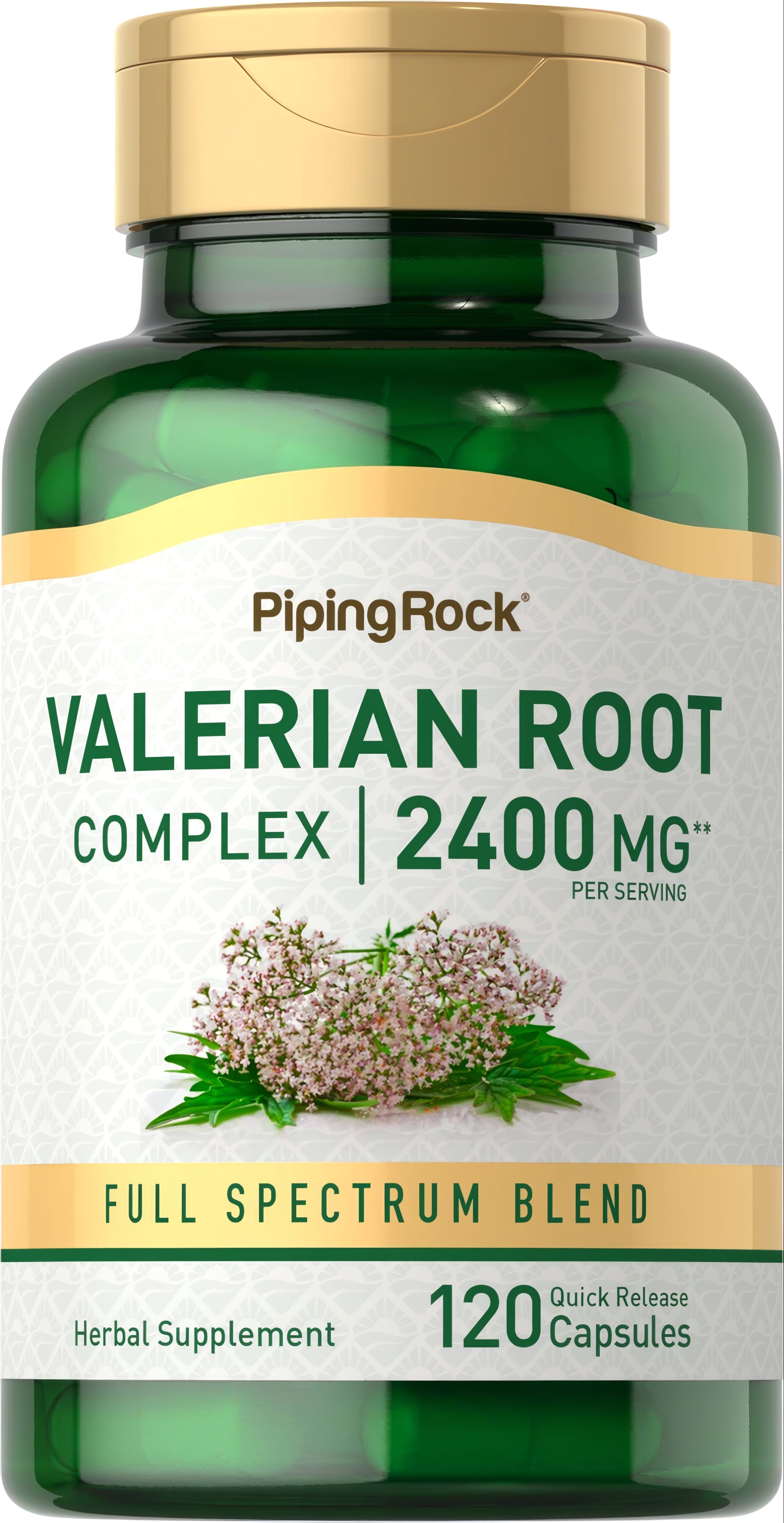 Valerian Root Complex 2400 mg, Full Spectrum Blend, 120 quick-release capsules for wellness.