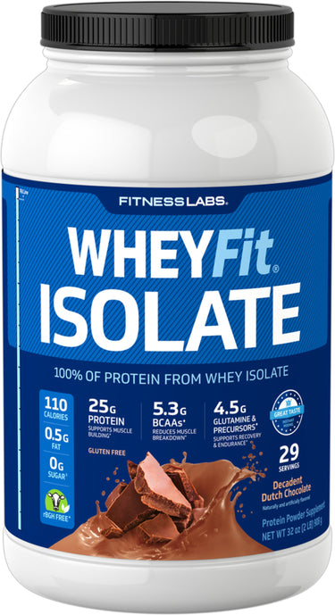 Whey Protein Isolate WheyFit (Decadent Dutch Chocolate), 2 lb (908 g) Bottle