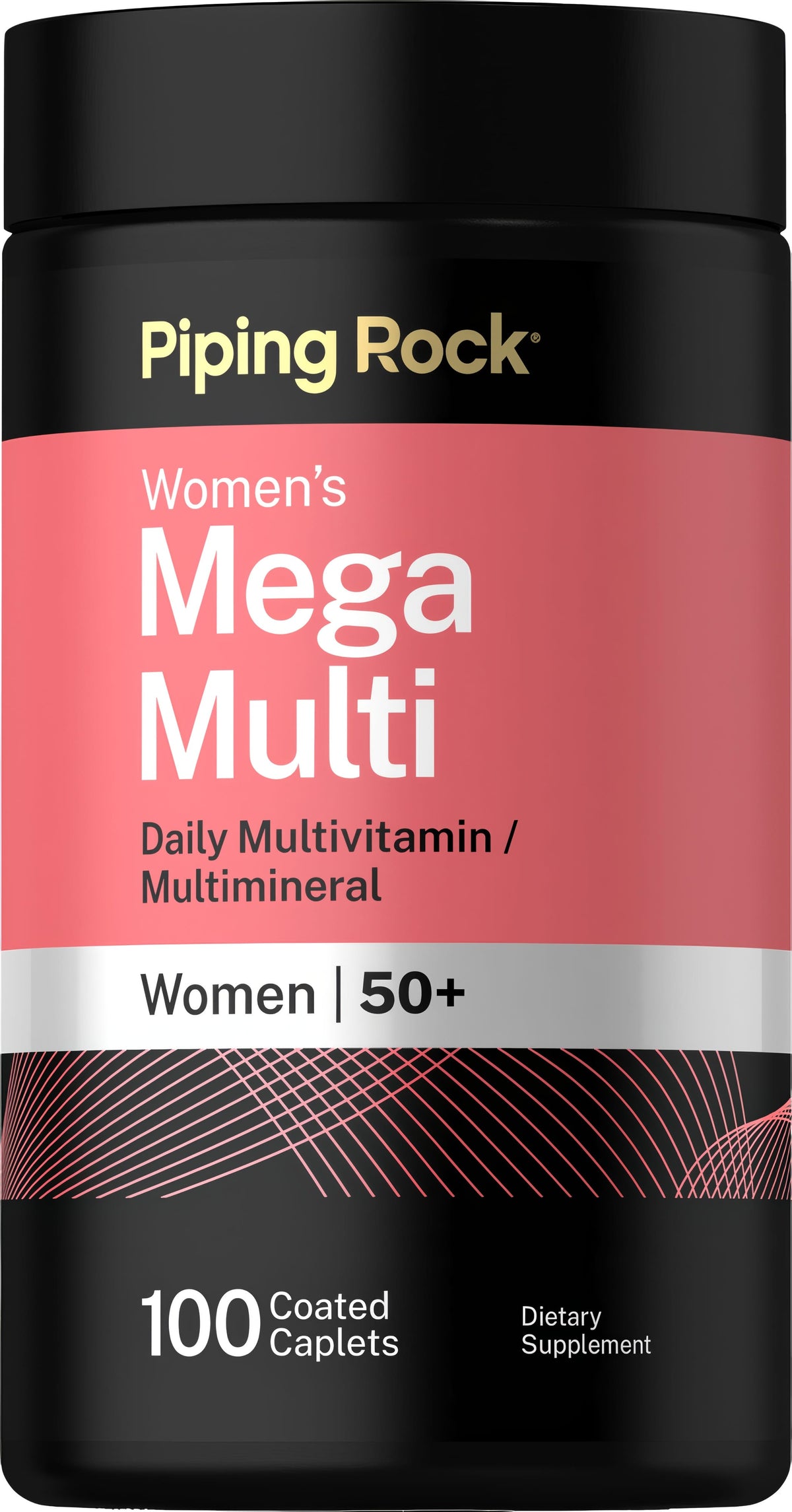 Women's Mega Multi Daily Multivitamin and Multimineral for Women 50+, 100 coated caplets.