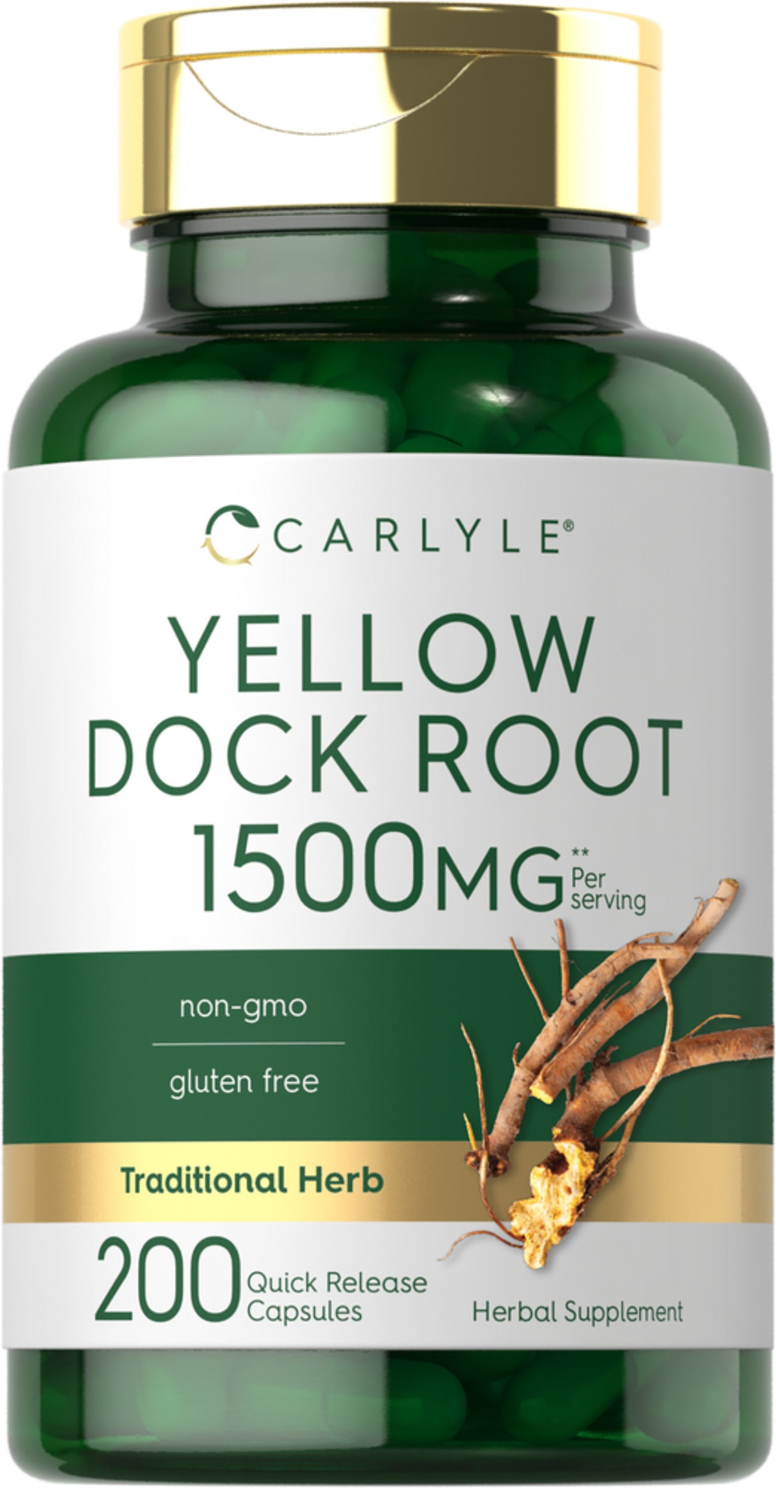Yellow Dock Root, 1500 mg (per serving), 200 Quick Release Capsules